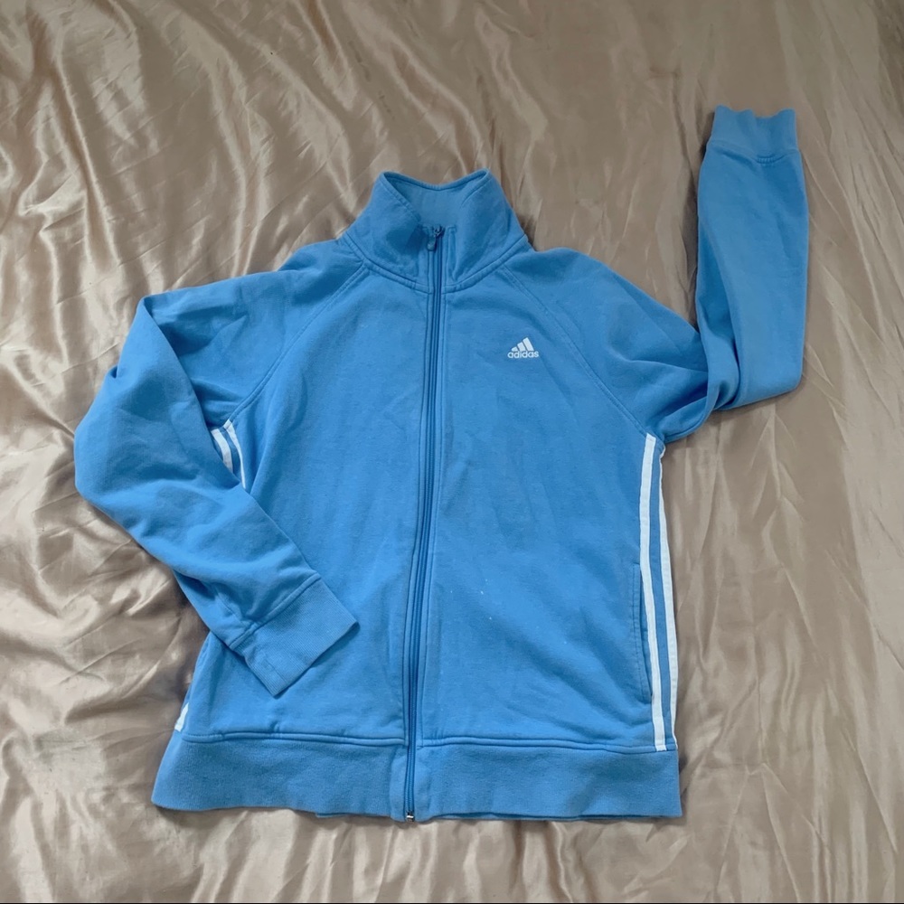 Light Blue Adidas Zip Up Jacket